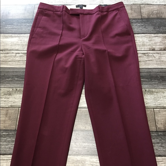 J crew tollegno 1900 Italy dress pants crop women’s 4 (Inseam 24.5) burgundy - Picture 5 of 11